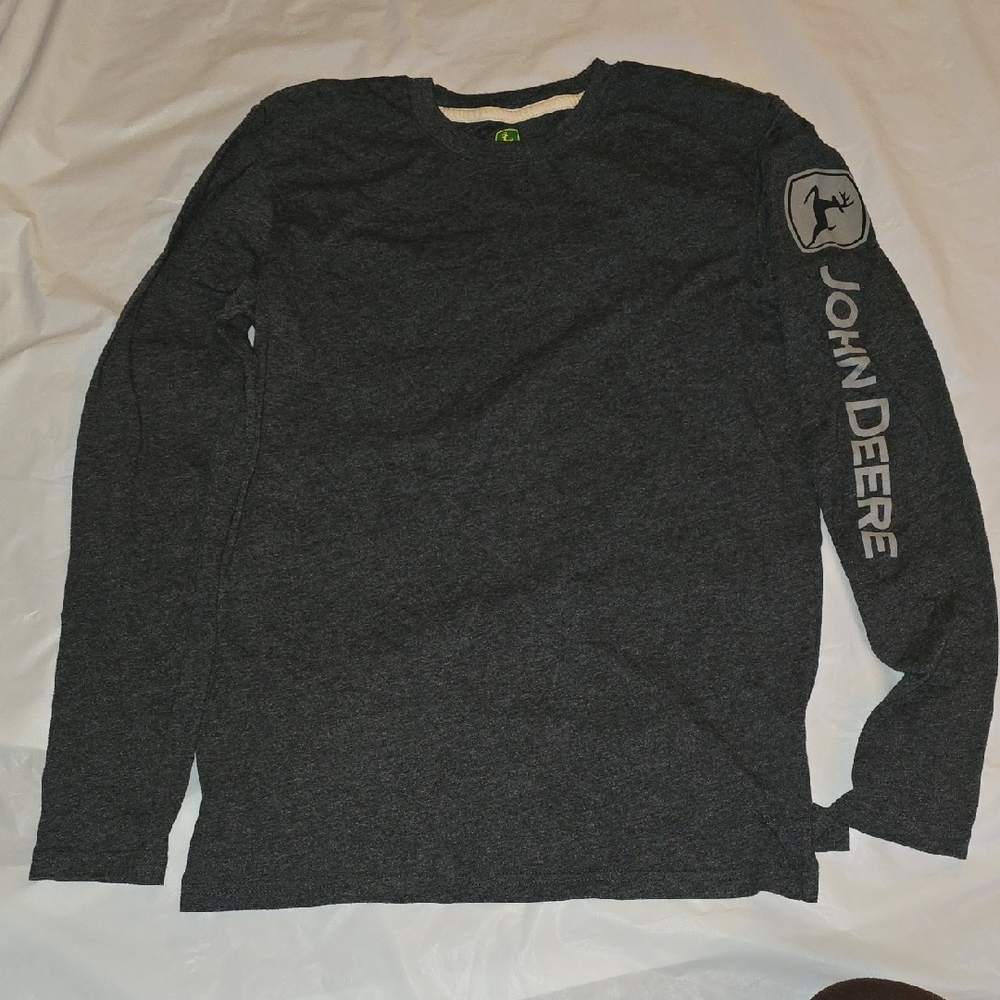 John Deere Mens Gray Long Sleeved Shirt M